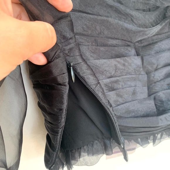 Zara cropped organza ruched puff sleeve top - Picture 6 of 6